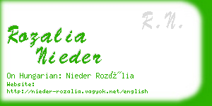 rozalia nieder business card